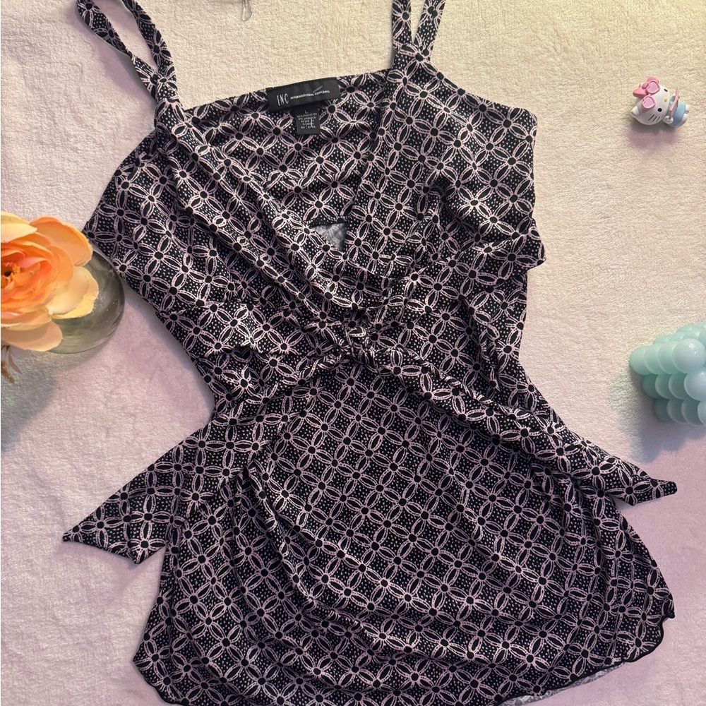 INC International Concepts Black & White Geometric Wrap